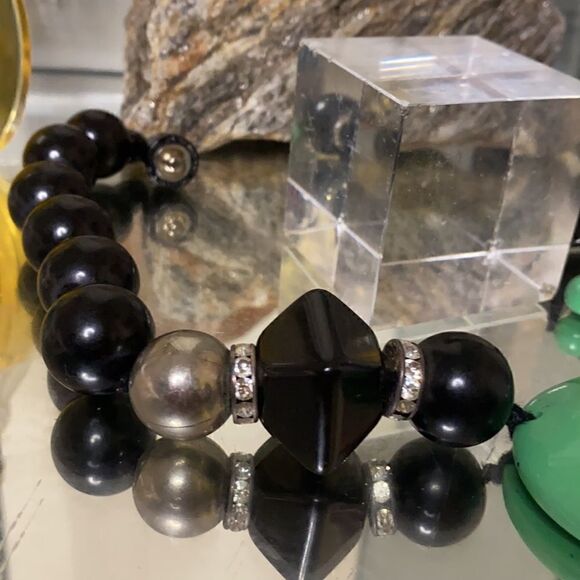 RARE VTG MILANO ZE CO LUCITE Statement Necklace - Picture 11 of 12